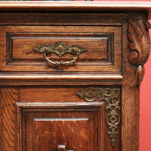 Load image into Gallery viewer, x SOLD Antique French Oak Hall Cabinet with 2 Drawers and Cupboard Storage. B11803