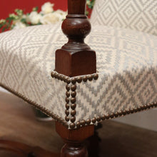 Load image into Gallery viewer, x SOLD Antique French Armchair, French Gothic Oak and Fabric Armchair, Bedroom or Hall Chair. B10511