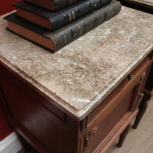 Load image into Gallery viewer, x SOLD Antique French Bedside Tables, Marble Top Lamp Tables or Side Tables or Cupboard. B11495