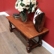 Load image into Gallery viewer, x SOLD Vintage French Coffee Table with Two Drawers, or Oak Two-drawer Hall Seat. B11562