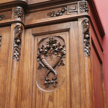 Load image into Gallery viewer, x SOLD Antique French Oak Armoire, Wardrobe, Linen Press. Antique Blind Bookcase or Storage Cabinet. B11294