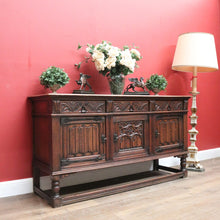 Load image into Gallery viewer, x SOLD Antique French Oak Sideboard, Three Door, Three Drawer Gothic Sideboard, Hall Cabinet. B11476
