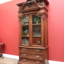 Load image into Gallery viewer, Antique French Walnut China Cabinet or Bookcase with 3 Drawers to the Base. B11903
