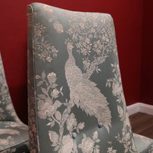 Load image into Gallery viewer, x SOLD Set of Six Vintage Dinning Chairs or Kitchen Chairs, High Back, Cushion Seat Comfort, Peacock Design. B11989