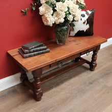 Load image into Gallery viewer, x SOLD Vintage French Coffee Table with Two Drawers, or Oak Two-drawer Hall Seat. B11562