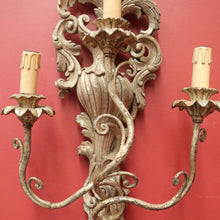 Load image into Gallery viewer, x SOLD Antique Italian Villa Wall Light or Wall Scone with Three Light Fittings. B11741