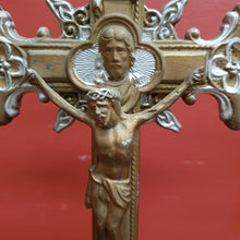 Load image into Gallery viewer, x SOLD Antique Brass Crucifix, Cross, Jesus on the Cross, Home Worship or Devotion. B11590
