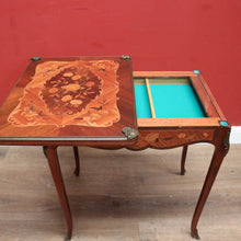 Load image into Gallery viewer, x SOLD Antique French Walnut and Marquetry Top Fold-Over Card Table or Games Table. B11896