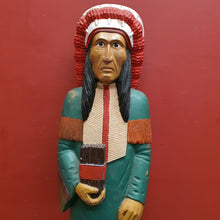 Load image into Gallery viewer, x SOLD American Cigar Store Indian Chief hand-carved hand-painted solid wood advertising statue.
