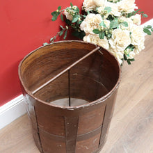 Load image into Gallery viewer, Antique French Oak Vineyard Bucket with Iron Strapping and Internal Carry Handle Circa 1880. B13048