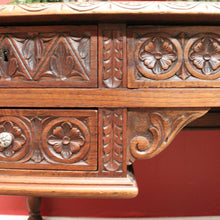 Load image into Gallery viewer, x SOLD Antique French Desk, Five Drawer Office Desk with 2 Keys French Oak, Stretcher Base. B11382