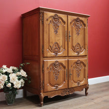 Load image into Gallery viewer, x SOLD Vintage French Oak Drinks Cabinet, Hall Cupboard or Linen Press, TV Unit. B11558