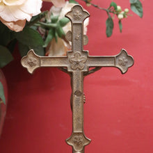 Load image into Gallery viewer, x SOLD Antique Crucifix, French Brass Free-standing Corpus on the Cross, Home Devotion. B11594