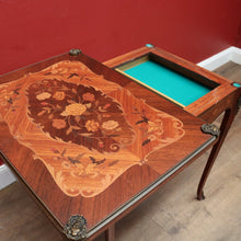 Load image into Gallery viewer, x SOLD Antique French Walnut and Marquetry Top Fold-Over Card Table or Games Table. B11896