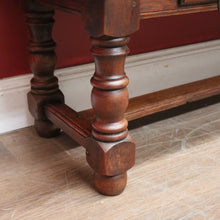 Load image into Gallery viewer, x SOLD Vintage French Coffee Table with Two Drawers, or Oak Two-drawer Hall Seat. B11562