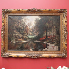 Load image into Gallery viewer, x SOLD Vintage to Antique French Framed Oil on Canvas. Dense Forest Scene and Brook. B11522
