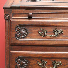 Load image into Gallery viewer, x SOLD Antique French Oak Writing Bureau with Two Drawers Below the Desk. Chest of Drawers. B11464