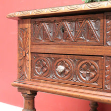 Load image into Gallery viewer, x SOLD Antique French Desk, Five Drawer Office Desk with 2 Keys French Oak, Stretcher Base. B11382