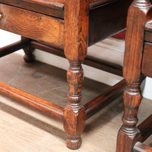 Load image into Gallery viewer, x SOLD Vintage French Oak Two-Drawer, Two-tier Lamp, side tables or Bedside Cabinets. B11717