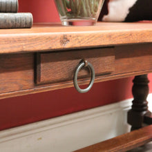 Load image into Gallery viewer, x SOLD Vintage French Coffee Table with Two Drawers, or Oak Two-drawer Hall Seat. B11562