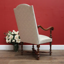 Load image into Gallery viewer, x SOLD Antique French Armchair, French Gothic Oak and Fabric Armchair, Bedroom or Hall Chair. B10511