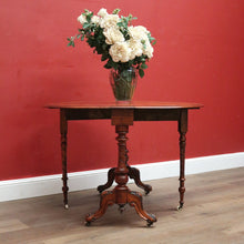 Load image into Gallery viewer, x SOLD Antique English Burr Walnut Drop Leaf Table, Wine, Side, Sutherland Table. B11810