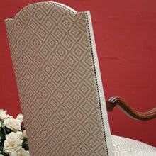 Load image into Gallery viewer, x SOLD Antique French Armchair, French Gothic Oak and Fabric Armchair, Bedroom or Hall Chair. B10511