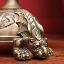Load image into Gallery viewer, A pair of antique French candlestick holders, brass candle holders, and gargoyle feet. B11963