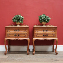 Load image into Gallery viewer, x SOLD A Pair of Vintage Bedside Cabinets or 2 Drawer, 1 Shelf Lamp Side Tables. B11798