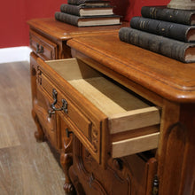 Load image into Gallery viewer, x Sold Pair of Vintage French Oak Bedside Cabinets, or Lamp Side Tables. B11512