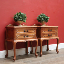 Load image into Gallery viewer, x SOLD A Pair of Vintage Bedside Cabinets or 2 Drawer, 1 Shelf Lamp Side Tables. B11798
