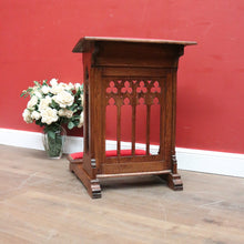 Load image into Gallery viewer, x SOLD Antique French Oak Gothic Prayer Chair or Kneeler. Prie-Dieu Chair, Red Velvet. B11994