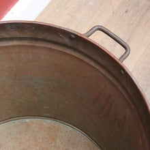 Load image into Gallery viewer, x SOLD Antique French Copper and Forged Iron Drum, Firewood Bucket, Fire Log Bin Handle B11353
