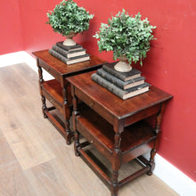 Load image into Gallery viewer, x SOLD Vintage French Oak Two-Drawer, Two-tier Lamp, side tables or Bedside Cabinets. B11717
