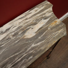 Load image into Gallery viewer, x SOLD French Walnut and Marble Hall Cabinet or Side Cupboard with Marble Top and Felt Lined. B11869