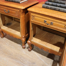 Load image into Gallery viewer, x Sold Pair of Vintage French Oak Bedside Cabinets, or Lamp Side Tables. B11512