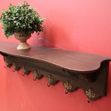 Load image into Gallery viewer, x SOLD Vintage French Coat Rack, Seven Brass Hook Scarf or Hat Rack. B11453