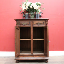 Load image into Gallery viewer, x SOLD Antique French Oak Hall Cabinet with 2 Drawers and Cupboard Storage. B11803