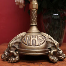 Load image into Gallery viewer, A pair of antique French candlestick holders, brass candle holders, and gargoyle feet. B11963
