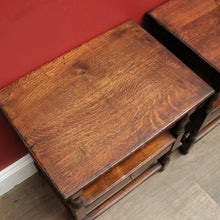 Load image into Gallery viewer, x SOLD Vintage French Oak Two-Drawer, Two-tier Lamp, side tables or Bedside Cabinets. B11717