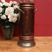 Load image into Gallery viewer, x SOLD Antique French Brass and Copper Umbrella Holder or Stand, also for Walking Sticks or Canes. B11872