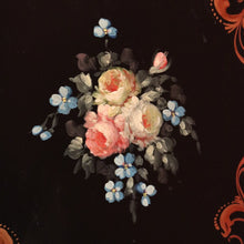Load image into Gallery viewer, x SOLD Vintage French Black Lacquered Hand Painted Four Drawer Cabinet, Hall Table, Lamp Side Table. B11371