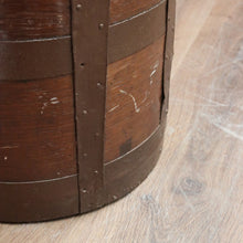 Load image into Gallery viewer, Antique French Oak Vineyard Bucket with Iron Strapping and Internal Carry Handle Circa 1880. B13048