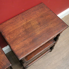 Load image into Gallery viewer, x SOLD Vintage French Oak Two-Drawer, Two-tier Lamp, side tables or Bedside Cabinets. B11717