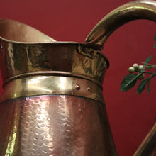 Load image into Gallery viewer, x SOLD Antique French Copper and Brass Water Pitcher, Jug or Umbrella Holder Stand. B11887