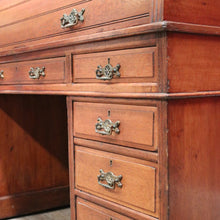 Load image into Gallery viewer, x SOLD Antique English Roll Top Desk or Barrel Top Desk, Pedestal Office Desk, Leather. B11534