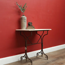 Load image into Gallery viewer, x SOLD Antique Wrought Iron and Marble Top French Outdoor Garden Table, potting Table. B11629