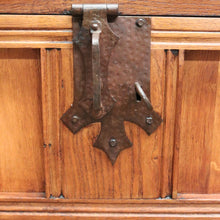 Load image into Gallery viewer, x SOLD Antique French Oak Trunk, Coffee Table, Toy Chest, Hand-forged banding, Lock and Key. B11430