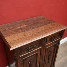 Load image into Gallery viewer, x SOLD Antique French Oak Hall Cabinet with 2 Drawers and Cupboard Storage. B11803