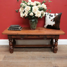 Load image into Gallery viewer, x SOLD Vintage French Coffee Table with Two Drawers, or Oak Two-drawer Hall Seat. B11562